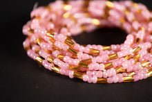 Load image into Gallery viewer, Waist Beads / African Waist Chain - NKEM - Pink / Gold (elastic)