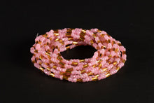 Load image into Gallery viewer, Waist Beads / African Waist Chain - NKEM - Pink / Gold (elastic)