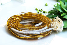 Load image into Gallery viewer, Waist Beads / African Hip Chain - Osi - White / gold (Traditional non-elastic string)