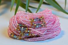 Load image into Gallery viewer, 3 in 1 Waist Beads / African Hip Chain - Mami - Pink (Traditional non-elastic string)