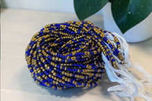 Lade das Bild in den Galerie-Viewer, Waist Beads / African Hip Chain - Blue Gold Ajoke (Traditional non-elastic string)