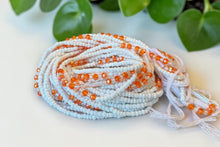 Load image into Gallery viewer, Waist Beads / African Hip Chain - White Orange Ifunanya (Traditional non-elastic string)