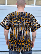 Lade das Bild in den Galerie-Viewer, Braunes / Schwarzes Bogolan Dashiki Hemd / Dashiki Kleid - Afrikanischer Print Top - Unisex
