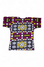 Load image into Gallery viewer, Purple Yellow Samakaka Dashiki Shirt / Dashiki Dress - African print top - Unisex