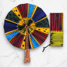 Charger l'image dans la galerie, African Hand fan - Ankara print Hand fan - Multicolor Akua
