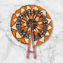 Afbeelding in Gallery-weergave laden, Afrikaanse handwaaier - Ankara print handwaaier - Kofi - Oranje