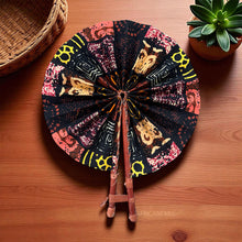 Load image into Gallery viewer, African Hand fan - Ankara print Hand fan - Kosi - Black