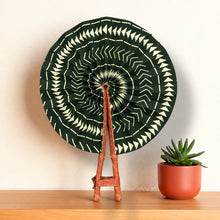 Load image into Gallery viewer, African Hand fan - Ankara print Hand fan - Green Cream Kwabena