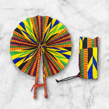 Load image into Gallery viewer, African Hand fan - Ankara print Hand fan - Multicolor Kwaku