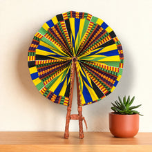 Load image into Gallery viewer, African Hand fan - Ankara print Hand fan - Multicolor Kwaku