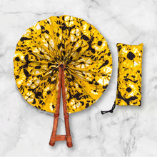 Afbeelding in Gallery-weergave laden, African Hand fan - Ankara print Hand fan - Yellow Black Esi