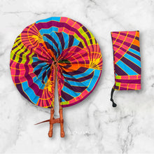 Afbeelding in Gallery-weergave laden, African Hand fan - Ankara print Hand fan - Multicolor Abeni
