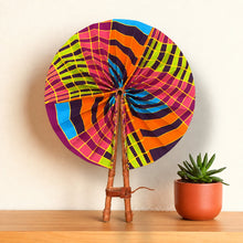 Afbeelding in Gallery-weergave laden, African Hand fan - Ankara print Hand fan - Multicolor Abeni