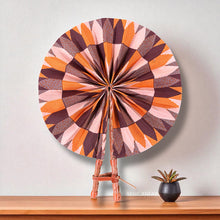 Load image into Gallery viewer, African Hand fan - Ankara print Hand fan - Wednesday - Orange