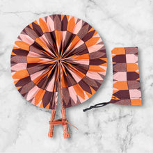 Load image into Gallery viewer, African Hand fan - Ankara print Hand fan - Wednesday - Orange