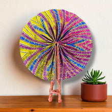 Load image into Gallery viewer, African Hand fan - Ankara print Hand fan - Saturday - Multi color
