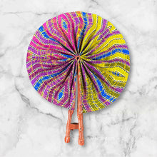 Load image into Gallery viewer, African Hand fan - Ankara print Hand fan - Saturday - Multi color