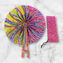 Load image into Gallery viewer, African Hand fan - Ankara print Hand fan - Saturday - Multi color