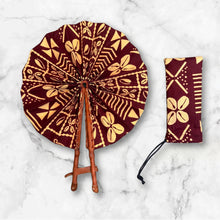 Lade das Bild in den Galerie-Viewer, African Hand fan - Ankara print Hand fan - Burgundy Beige Gbemisola