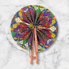 Charger l'image dans la galerie, African Hand fan - Ankara print Hand fan - Multicolor Kehinde