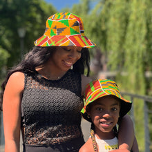 Load image into Gallery viewer, Bucket hat / Fisherman hat with African print - Yellow kente - Kids & Adults sizes (Unisex)