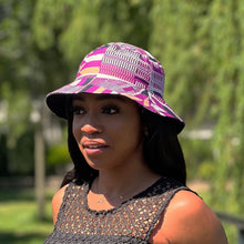 Load image into Gallery viewer, Bucket hat / Fisherman hat with African print - Purple Kente - Kids & Adults sizes (Unisex)