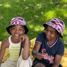 Load image into Gallery viewer, Bucket hat / Fisherman hat with African print - Purple Kente - Kids & Adults sizes (Unisex)