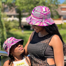 Load image into Gallery viewer, Bucket hat / Fisherman hat with African print - Purple Kente - Kids & Adults sizes (Unisex)