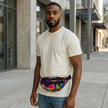 Load image into Gallery viewer, African Print Fanny Pack - Multicolor kente - Ankara Waist Bag / Bum bag / Festival Bag with Adjustable strap