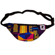 Load image into Gallery viewer, African Print Fanny Pack - Multicolor kente - Ankara Waist Bag / Bum bag / Festival Bag with Adjustable strap