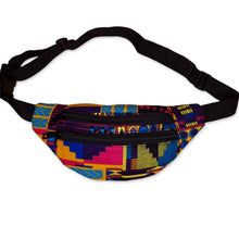 Load image into Gallery viewer, African Print Fanny Pack - Multicolor kente - Ankara Waist Bag / Bum bag / Festival Bag with Adjustable strap