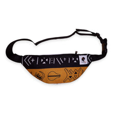 Load image into Gallery viewer, African Print Fanny Pack - Red Bogolan Symbols - Ankara Waist Bag / Bum bag / Festival Bag