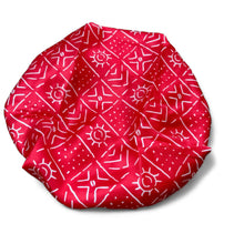 Load image into Gallery viewer, 10 pieces - Red mud / bogolan Satin Hair Bonnet ( Reversable Satin Night sleep cap )