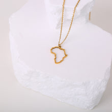 Load image into Gallery viewer, 18k Real Gold Plated Africa Necklace / pendant - Africa map - Africa continent shaped
