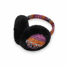 Load image into Gallery viewer, African Print Earmuffs - Foldable Winter Ear Warmers - Pink Orange Tribal