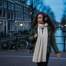 Load image into Gallery viewer, African Print Earmuffs - Foldable Winter Ear Warmers - Pink Orange Tribal