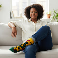 Charger l'image dans la galerie, 5 paires - Chaussettes africaines / Chaussettes afro / Chaussettes à imprimé africain - Afrique jaune