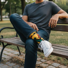 Charger l'image dans la galerie, 5 paires - Chaussettes africaines / Chaussettes afro / Chaussettes à imprimé africain - Afrique jaune