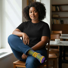 Load image into Gallery viewer, 5 pairs - African socks / Afro socks / African print socks - Blue Kente
