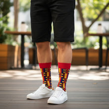 Load image into Gallery viewer, 5 pairs - African socks / Afro socks / African print socks - Pink Blue Yellow Kente
