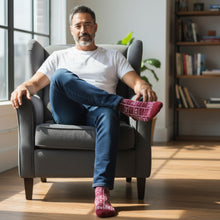 Charger l'image dans la galerie, 5 paires - Chaussettes africaines / Chaussettes afro / Chaussettes bogolan - Rouge