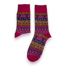Load image into Gallery viewer, 5 pairs - African socks / Afro socks / Bogolan socks - Pink