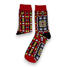 Charger l'image dans la galerie, 5 paires - chaussettes africaines / chaussettes Afro / chaussettes Samakaka - Rouge