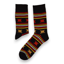 Load image into Gallery viewer, 5 pairs - African socks / Afro socks / African print socks - Black Red Yellow