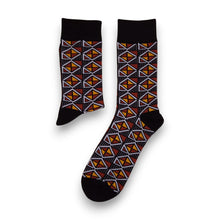Charger l'image dans la galerie, 5 paires - Chaussettes africaines / Chaussettes afro / Chaussettes à imprimé africain - Bogolan marron