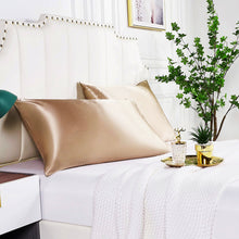 Load image into Gallery viewer, Satin pillow case kaki 60 x 70 cm standard pillow size - Silky satin pillowcase