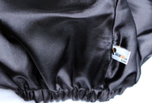 Load image into Gallery viewer, XL Easy headwrap - Satin lined hair bonnet - Brown Black Bogolan