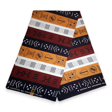 Load image into Gallery viewer, African Print Fanny Pack - Brown Bogolan Symbols - Ankara Waist Bag / Bum bag / Festival Bag