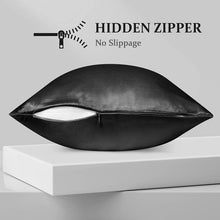 Load image into Gallery viewer, Satin pillow case black 60 x 70 cm standard pillow size - Silky satin pillowcase