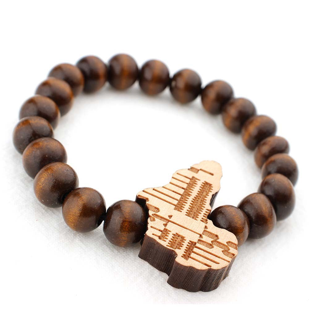 African Bracelet - Wooden bead Bracelet - African continent  - Brown